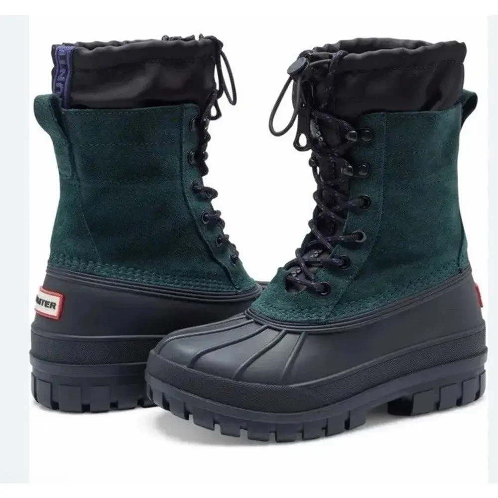 Hunter Skylar Waterproof Boot Green/black Women's Sz 7 $225